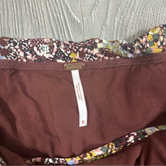 Free People Snake Print Mini Skirt Ruched Waist Size 8 - Picture 3 of 7